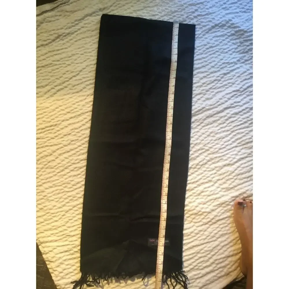 100% cashmere scarf from Scotland- Black- New - Free Shipping
